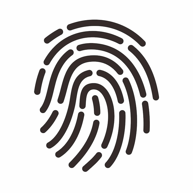 Symbol oder Symbol des Fingerabdrucks im flachen Stil