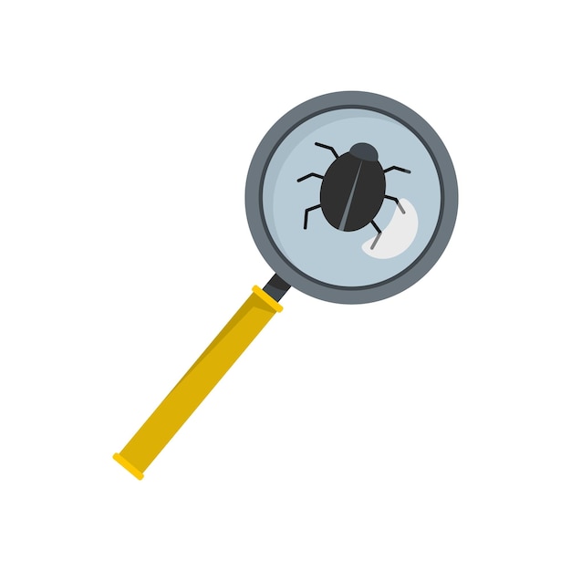 Symbol „Virus unter Glas“ Flache Illustration des Vektorsymbols „Virus unter Glas“ für das Web