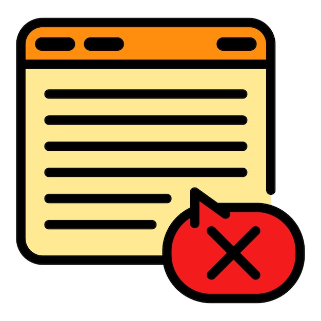 Symbol „Webseite nicht mögen“ Umriss des Vektorsymbols „Webseite nicht mögen“ in Farbe flach isoliert