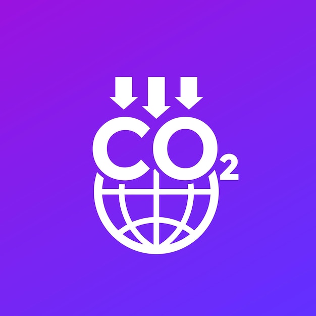 Symbol zur reduzierung der co2-emissionen mit globus
