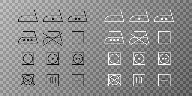 Symbole für die Wäschepflege Symbole für Maschinen- und Handwäsche aus Baumwollstoff für Kleidungsstücke