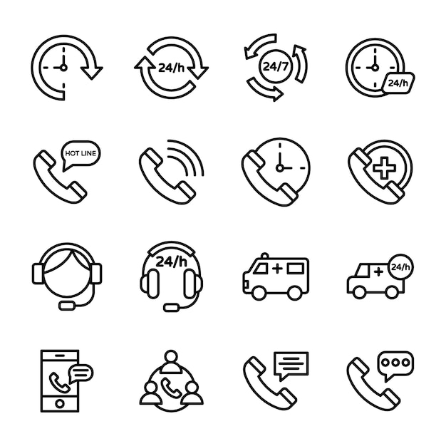 Symbole für kundendienst, hotline und kundendienst