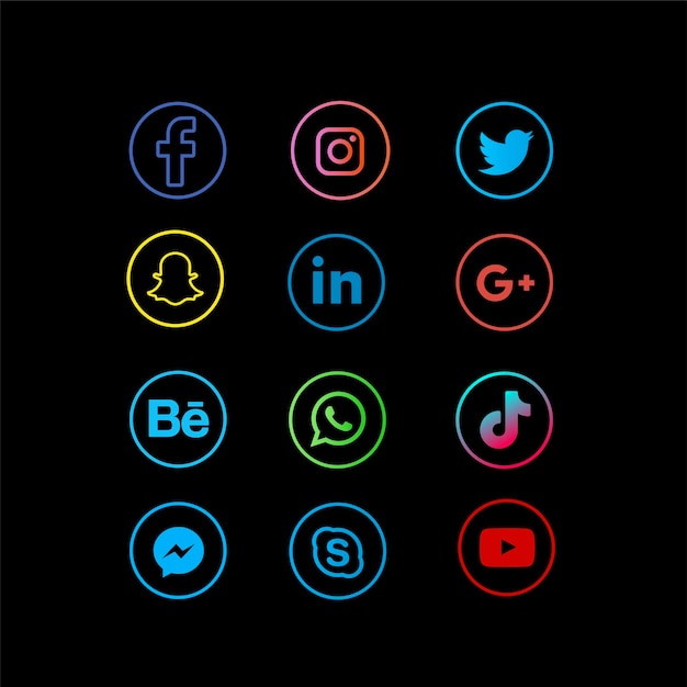Vektor symbole für soziale medien