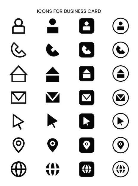 Vektor symbole für visitenkarten