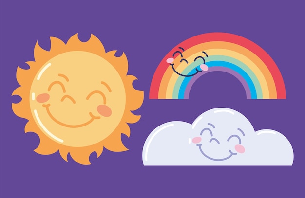 Symbole stellen das Wetter ein