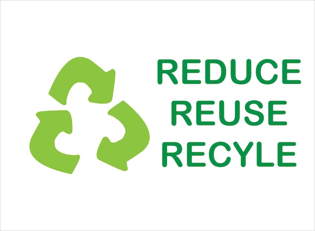Symbole Wiederverwenden, Reduzieren, Recyceln von Illustrationen in grüner Farbe