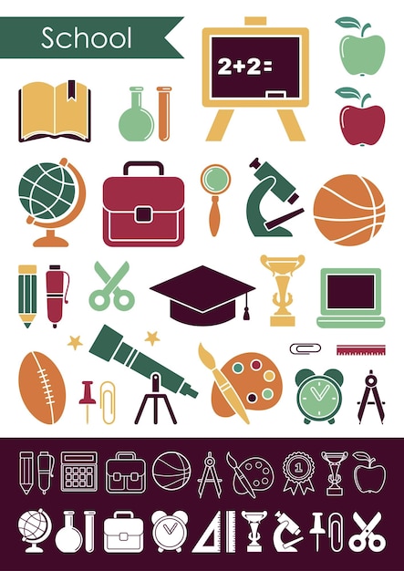 Symbole zum thema schule und bildung