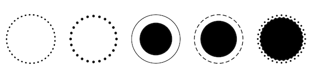 Symbolsatz der flachen Vektorillustration des dekorativen Kreisgestaltungselements