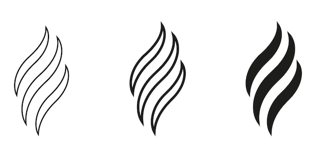 Symbolsatz für Feuer oder Aroma. Isoliert auf weißem Hintergrund. Vektorillustration eps10