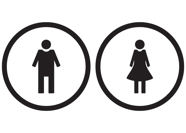 Symbolsatz geschlecht männlich und weiblich toilettensymbol toilettendame und herr vektorillustration
