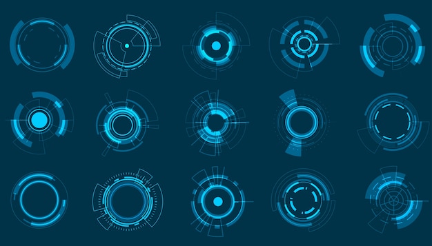 Symbolsatz technologie kreis design.