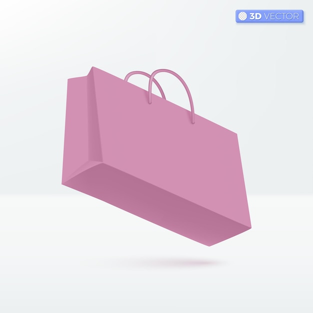 Symbolsymbole für papiertüten aktion rabatt einkaufstasche handtasche verkauf online-shopping-konzept 3d-vektor isoliertes illustrationsdesign cartoon pastell minimaler stil gebrauchtes design ux ui printwerbung