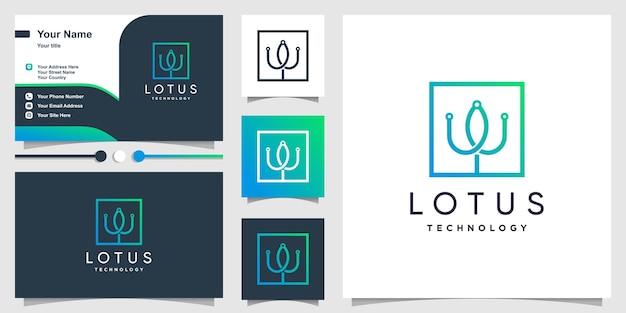 Symbolvektor für lotus-technologie-designelemente mit visitenkartenkonzept
