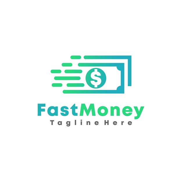 Symbolvektor für schnelles geld. vorlage für das fast-cash-logo. geld-logo-designs