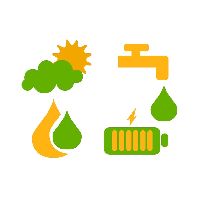 Symbolvektordesign für den Schutz der Umwelt und die Nutzung umweltfreundlicher Energie