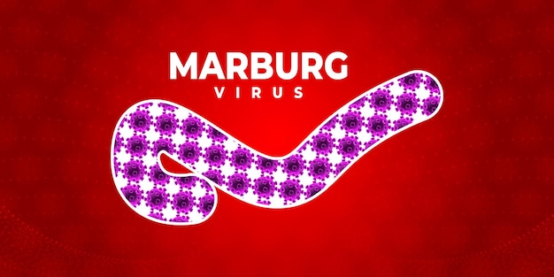 Symptome oder Vorsichtsmaßnahmen: MARBURG-Virus-Ausbruch-Pandemie-Design mit mikroskopischem Hintergrund