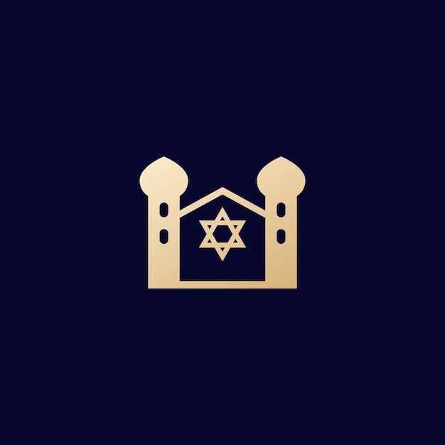 Synagoge, gebäude des judentums, vektorsymbol