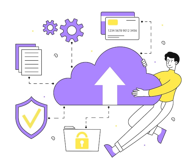 Vektor synchronisierung der konzepte mit dem cloud-dienst synchronisierung von daten und informationen