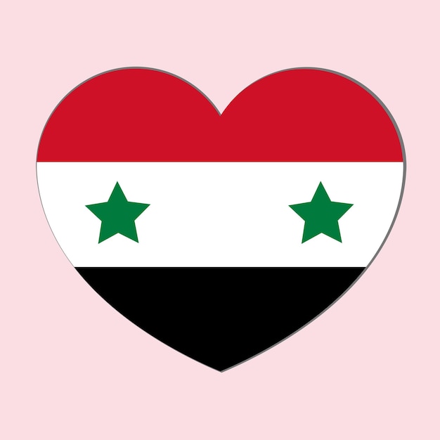 Syrien-Flagge in einem Herzen