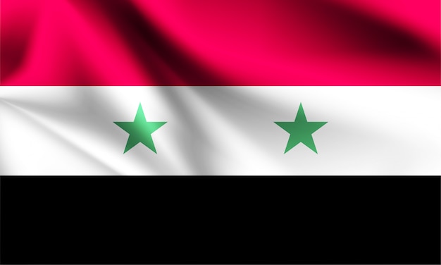 Syrien flagge weht im wind. teil einer serie. syrien schwenkt flagge.