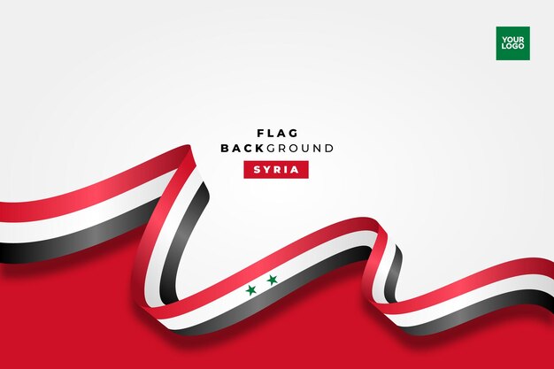 Syrien unabhängigkeitstag flagge hintergrund flagge kurve mit copy space-bereich