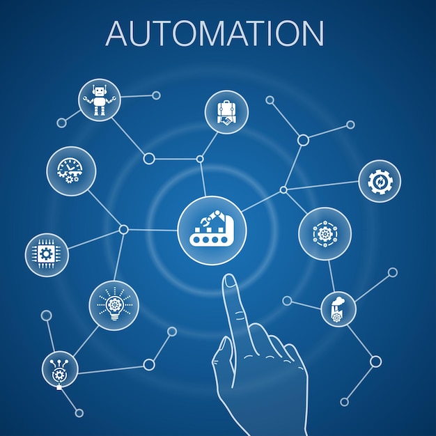 Vektor system trendige infografik-vorlage. dünnes liniendesign mit management-, verarbeitungs-, plan-, schemasymbolen