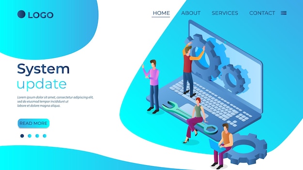 Systemupdate Das moderne Konzept der Wartung von Betriebssystemen für Webdesign