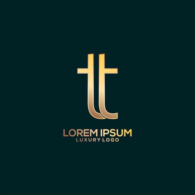 T-buchstaben-logo luxus-goldfarbe