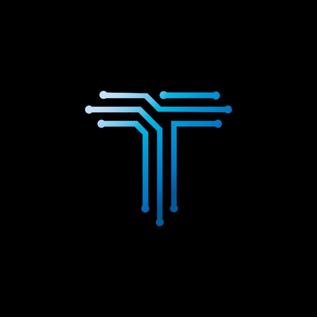 T-kabel-technologie minimalistisches logo-design
