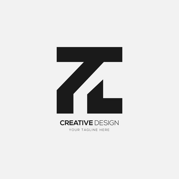 T l kreatives, elegantes Monogramm-Logo-Design