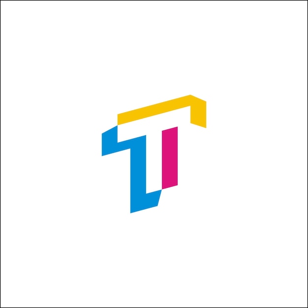 T-Logo-Initialen entwerfen isolierte Vektorillustration