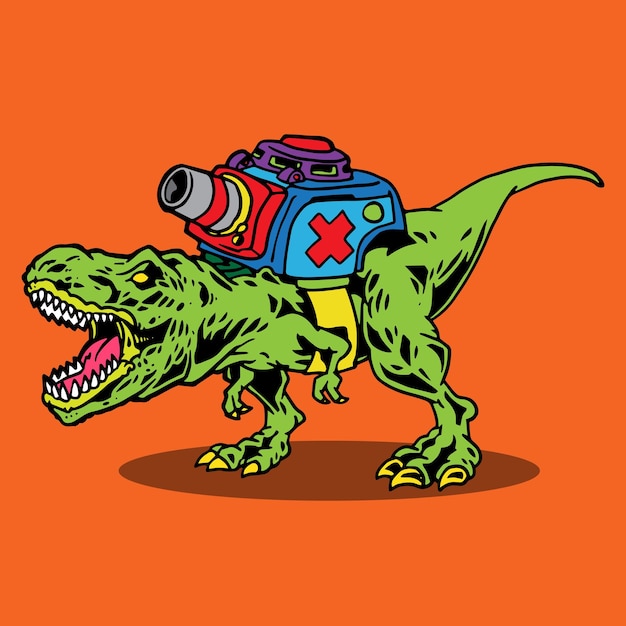 T rex astronaut für logo und template003