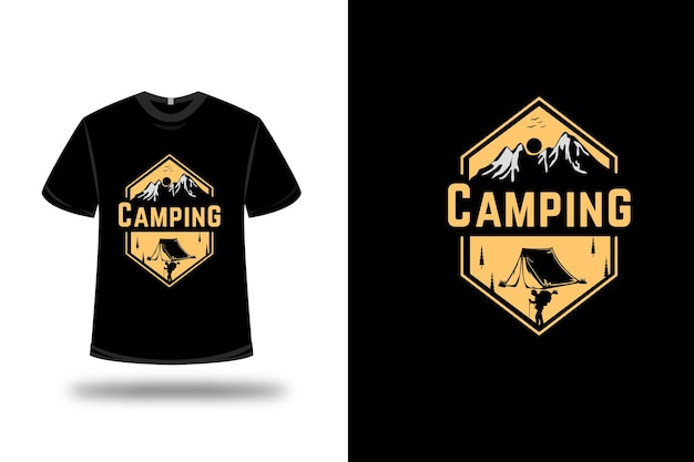 T-shirt campingfarbe hellgelb