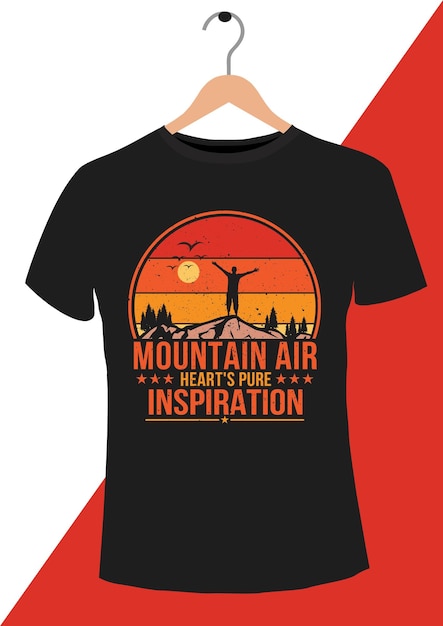 T-shirt-design der reinen inspiration des bergluftherzens