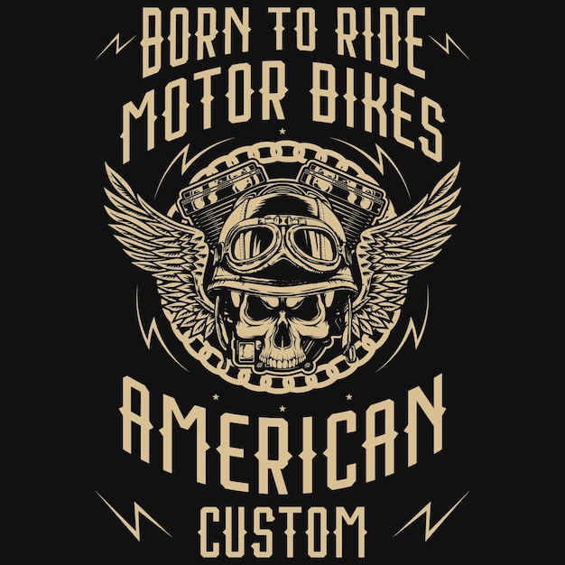 Vektor t-shirt-design des motorradfahrers