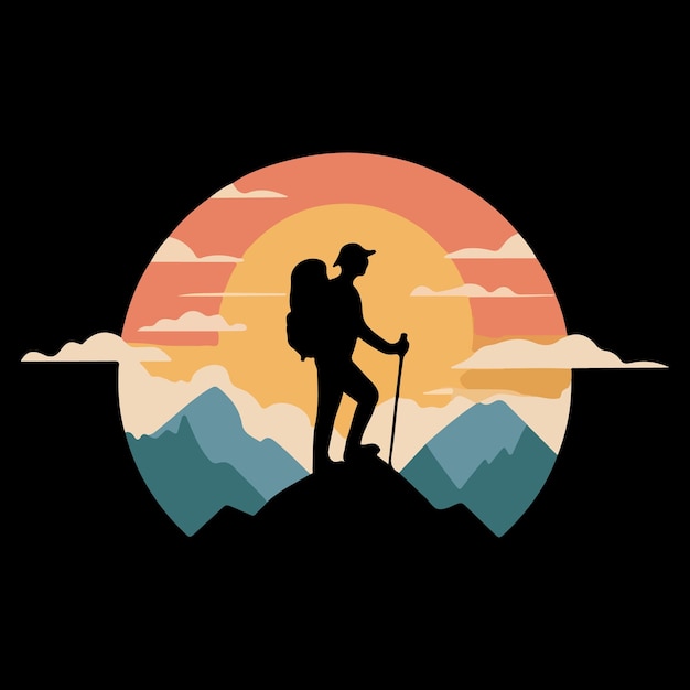 T-Shirt-Design für Bergwanderungen