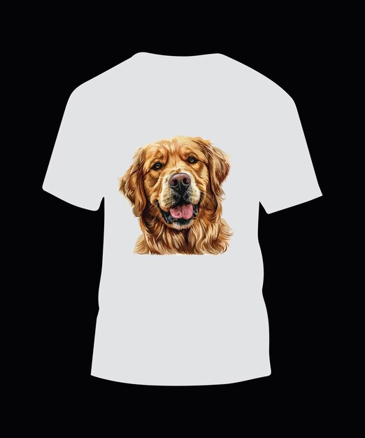 T-Shirt-Design für einen Golden Retriever-Hund