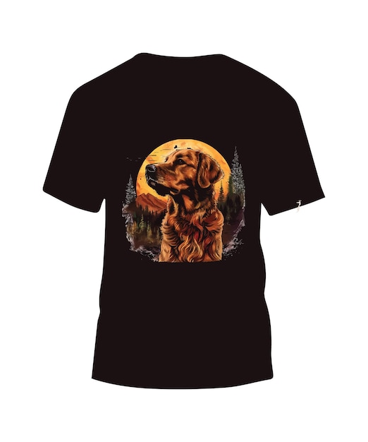 T-Shirt-Design für einen Golden Retriever-Hund