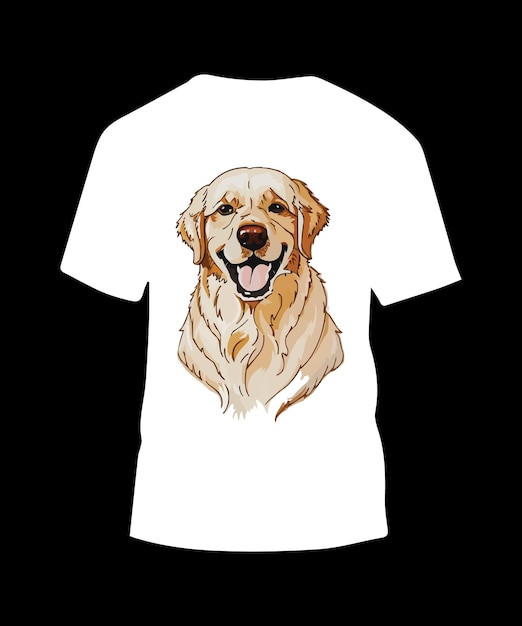 Vektor t-shirt-design für einen golden retriever-hund