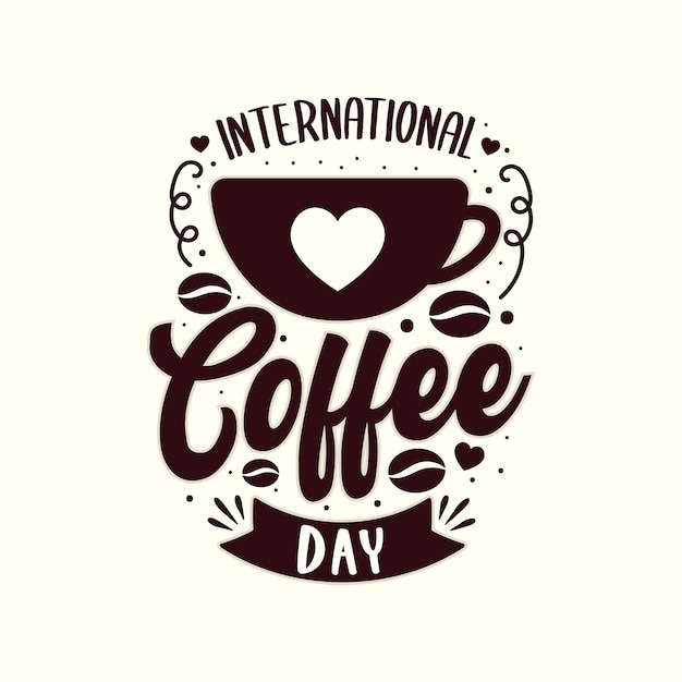 Vektor t-shirt-design internationaler kaffeetag