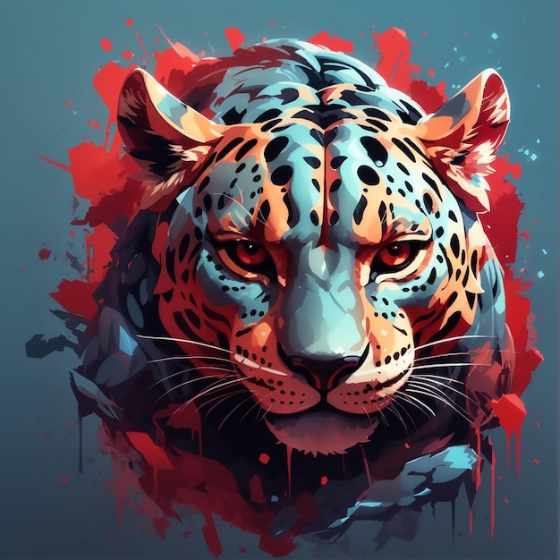 T-shirt-design mit bösem jaguar