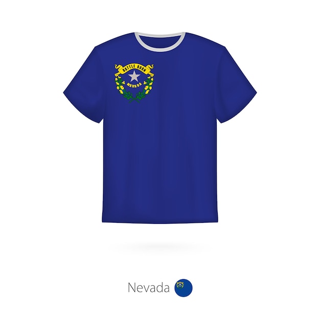 T-Shirt-Design mit Flagge des US-Bundesstaates Nevada T-Shirt-Vektorvorlage