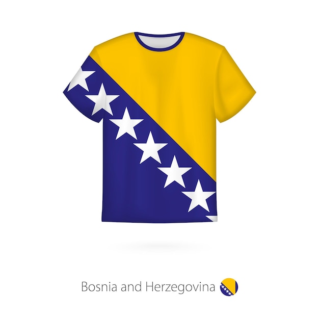 T-shirt-design mit flagge von bosnien und herzegowina. t-shirt-vektorvorlage.