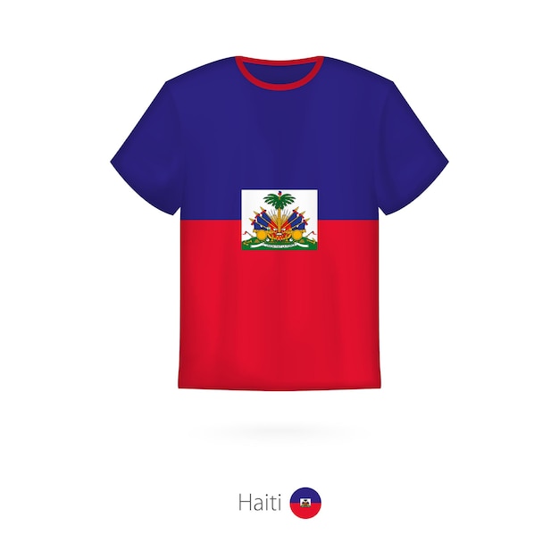 T-shirt-design mit flagge von haiti t-shirt-vektorvorlage