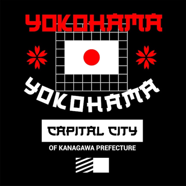 T-Shirt-Design mit japanischem Stadtthema