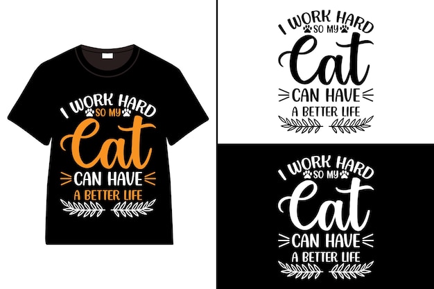 T-Shirt-Design mit Katzentypographie T-shirt-Design Mit Katzentag-T-Shirtdesign mit Katzen-SVG-T-shirt