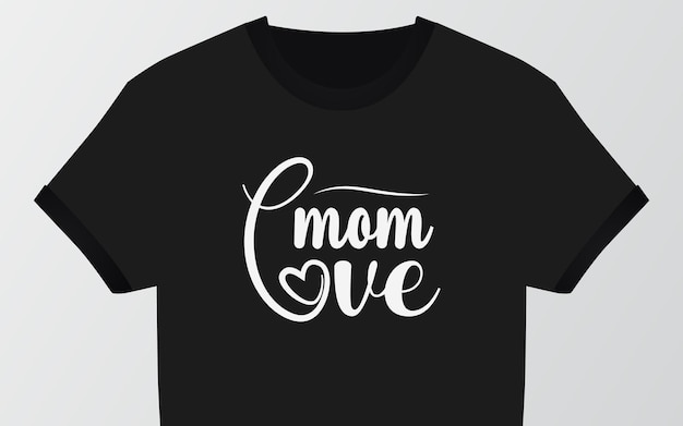 T-shirt-design mit „love mom“-text