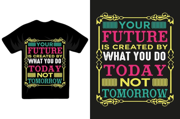 Vektor t-shirt-design mit positivem schriftzug und typografie-hintergrund