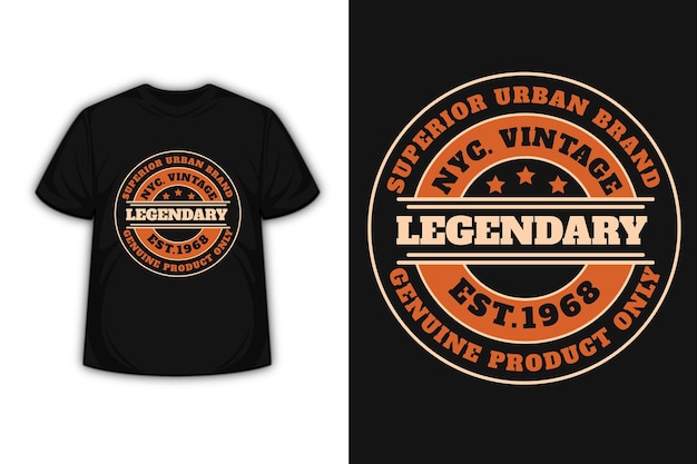 T-shirt design mit typografie new york city vintage in orange und creme