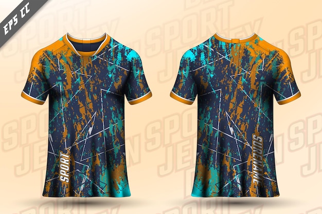 T-shirt-design vorne hinten sportdesign für den rennradsport-gaming-trikotvektor